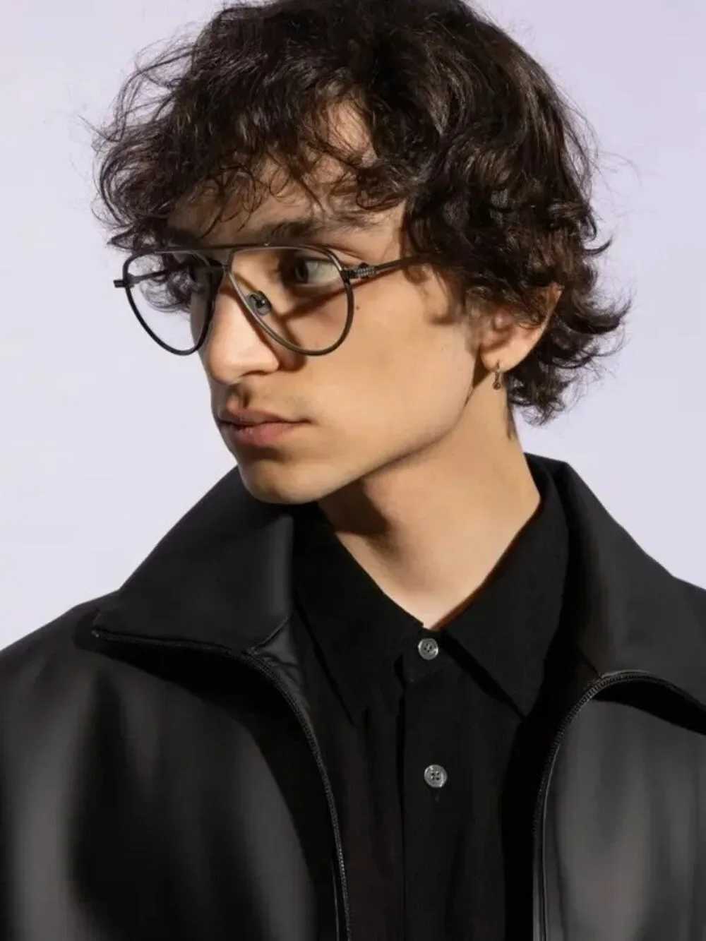 Valentino Women Eyeglasses Matte Black Rhodium Pilot V-STUD-II VLX-133 B